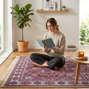 Alfombra Moderna de Poliéster y Algodón |   Alfombra lavable hecha a máquina, ecológica, apta para mascotas, con propiedades antibacterianas y resistentes a las manchas. - Product Image 6