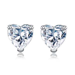 Boucles d'oreilles clous de luxe en forme de cœur bleu en alliage de métal précieux pour un usage quotidien - Product Image 1