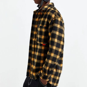 OEM Flannel Shirt Manufacturer Custom Logo & <b>Label</b> Street Fashion Full Sleeves Plaid Shirts Bulk Buy Casual Outerwear Apparel - Product Image 3
