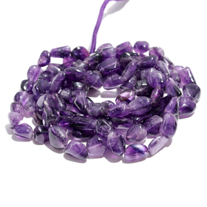 Cuentas de Amatista Africana AAA, Suaves, en Forma de Pepitas, de 10-12 mm, 16 Pulgadas, con Orificio de 0.40 mm, para la Elaboración de Joyas - Product Image 3