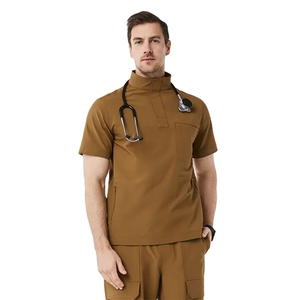 High Quality Custom Logo Men's <b>Scrub</b> Suits Sets Solid Color Canvas Quick Dry Breathable <b>Plus</b> <b>Size</b> Needle Detection for Hospital - Product Image 5