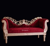 Sofá de Lujo para Bodas Reales con Acabado Plateado Antiguo, Sofá de Terciopelo Estilo Maharaja Premium para Decoración de Eventos y Escenarios Nupciales