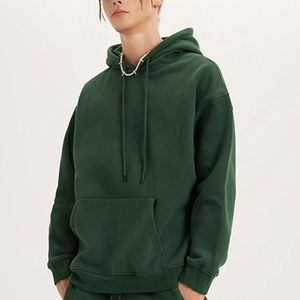 Heavy Weight Stringless Drop Shoulder Oversized Hooded Polyester Cotton Men's <b>Hoodie</b> - Product Image 5