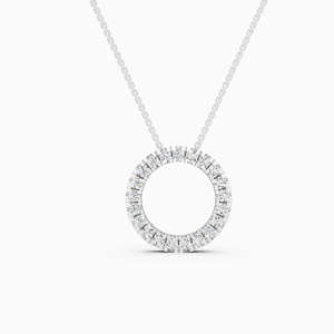 Collier de luxe à cercle ouvert avec diamant de laboratoire de 0,62 ct en or jaune, blanc et rose 9 carats - Product Image 3