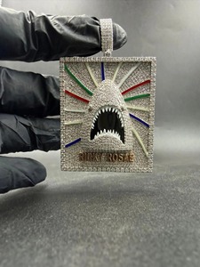 Pendentif Thème Ricky Rosae en Cristal Strass Moissanite Argent 925 Style Hip-Hop Design Visage Bijoux Unisexe - Product Image 1