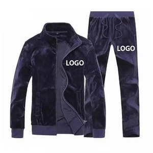 <b>Mens</b> <b>Velvet</b> Velour Winter Tracksuit Premium 2PCS Full Zip <b>Jacket</b> Sweatpants Breathable Solid Acid Wash Casual Fleece Adjustable - Product Image 4