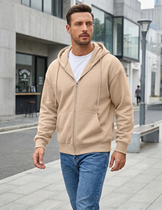 Top Selling Breathable men Zipper <b>Hoodies</b> Full Sleeves Street wear <b>Lightweight</b> Customized Logo Printing <b>Hoodies</b> - Product Image 2
