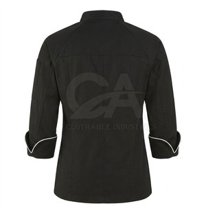 Chaqueta de Chef Transpirable, 100% Poliéster Tejido, Uniforme de Cocina, Manga Larga, Diseño con Botones al Frente, para Restaurante, Panadería, Hotel - Product Image 2