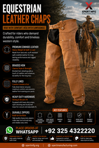 Pantalones de Montar Xpert para Hombre, Estilo Western, de Cuero Vacuno Genuino, Corte Holgado, con Bolsillos Utilitarios y Botones - Product Image 2