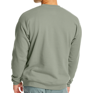 OEM <b>Men's</b> <b>Sweatshirt</b> Vintage <b>Grey</b> Cotton Fleece Oversized Fit Crewneck Collar Embroidered Patch Fleece Pullover Bulk Producer - Product Image 4