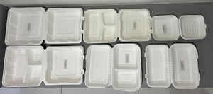 Premium Plantura Compartment Biodegradable Sugarcane Bagasse Rectangular Square Modern <b>Container</b> Lid Grease Lunch Box - Product Image 4