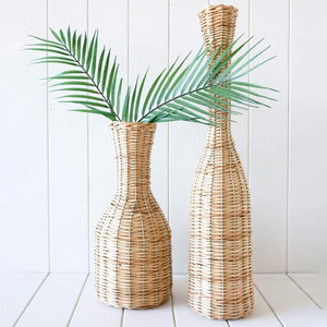 Vase trompette en rotin de qualité supérieure pour décorations de mariage, centre de table, porte-fleurs artisanal - Product Image 2