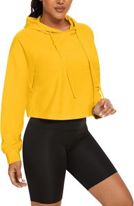 Sudadera corta con capucha para mujer, estilo moderno, con logo personalizado, lisa, fácil de usar, popular. - Product Image 4