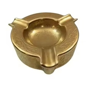 Premium Crafted Metal Ashtray Deep Base Cigarette Ash Holder Wind Resistant Outdoor Indoor Smoking Home <b>Table</b> Use - Product Image 4