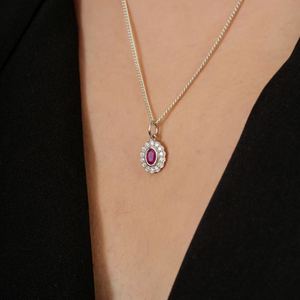 Pendentif en grappe de rubis et diamants 100 % authentiques, dernier design tendance, or blanc 14 carats, bijoux fins pour femmes, meilleur prix de gros - Product Image 4