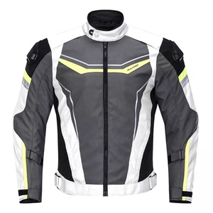 Chaqueta de Motocicleta SA.PRO para Hombre, Manga Larga, Cordura, Impermeable, Transpirable, con Bloques de Color, Resistente al Viento, Gris, Blanco, Amarillo, Logotipo Frontal - Product Image 1