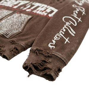 Custom <b>Brown</b> Hoodies Embroidery 500gsm High Quality Printed Oversized Cotton Best Mens <b>Brown</b> Hoodies Unisex Manufacturer Factory - Product Image 3