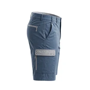 Men's Plus Size Cargo Shorts Mid Waist Button Fly Solid Color Canvas Fabric <b>Denim</b> <b>Material</b> Bermuda Length Casual Style Pockets - Product Image 4