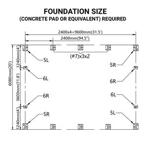 Telo di Copertura in PVC Rinforzato Serie Pro 17oz 6x9m per Capanno Attrezzi con Struttura a Doppia Traliccio TMG DT2031 PRO - Product Image 5