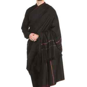 Châle en laine pour hommes, service OEM, faible MOQ, long, léger, de haute qualité, chaud pour l'hiver, couleur unie, en pure laine, traditionnel musulman pour hommes - Product Image 4