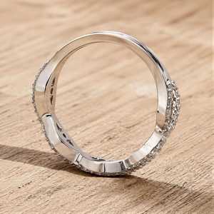 Bague de fiançailles et de mariage en or massif 10k 14k 18k avec diamant de laboratoire taille ronde et bande torsadée, certifiée IGI, pour femme, style halo - Product Image 5
