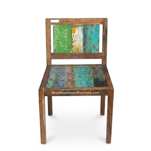 Handcrafted <b>Rustic</b> <b>Dining</b> <b>Chair</b> Reclaimed Boat Wood Eco-Friendly Original Color Indoor Outdoor Resort Home Villa Furniture - Product Image 3