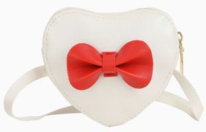 Mini bolso cruzado, adecuado para niñas y niños, monedero, ligero y portátil, diseño con solapa, decoración con lazo, forma de corazón - Product Image 4