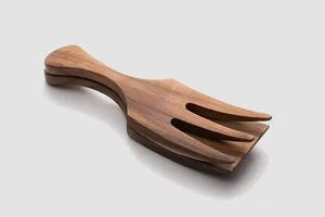 Mélangeur à salade artisanal en bois naturel, mélangeur à salade manuel en bois de qualité supérieure pour les chefs à domicile - Product Image 2