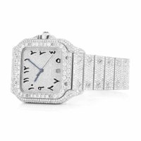 Часы Iced Moissanite с бриллиантами VVS, роскошные, модные, лимитированная серия, индивидуальный дизайн в стиле хип-хоп, уличный стиль, из нержавеющей стали, кварцевые, 20 мм, стекло
