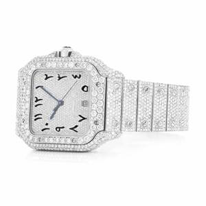 Reloj de Moissanita Iced Out con Diamantes VVS, Diseño Hip Hop Urbano, Acero Inoxidable, Cuarzo, Correa de 20mm, Esfera de Cristal, Moda - Product Image 2