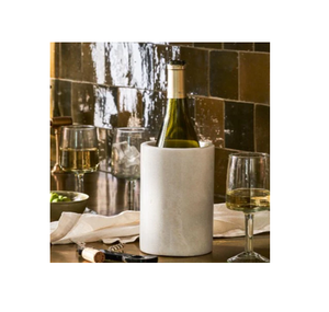 Bouteille isotherme ronde personnalisée en marbre blanc écologique pour réfrigérer les boissons, idéale pour les fêtes, les tables de repas modernes et les fouets à vin - Product Image 3