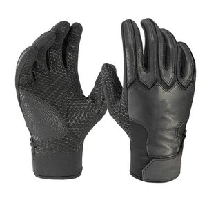 Gants de frappe en cuir noir pour l'entraînement avec une adhérence antidérapante durable et une conception en maille respirante - Product Image 1