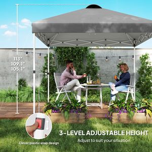 Tenda Parasole 3x3m Grigio Scuro UV50+ con 2 Pareti Laterali e Borsa con Ruote - Product Image 6