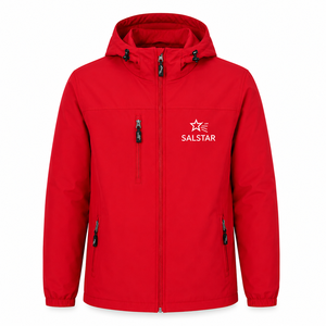 Men's Waterproof <b>Red</b> Softshell <b>Jacket</b> with <b>Hood</b> Custom Logo Windproof Outdoor Workwear Winter <b>Jacket</b> - Product Image 1