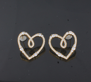 Minimalist Heart Gold Plated Earrings For Women Dainty Gold Plated Love Heart <b>Studs</b> <b>Small</b> Geometric Earring Wholesale - Product Image 3