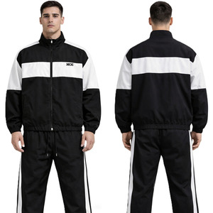 Veste streetwear personnalisée avec logo pour hommes, ensemble deux pièces, coupe-vent en nylon imperméable et léger, survêtement de qualité pour hommes - Product Image 1