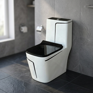 Inodoro de Cerámica Moderno Azul y Negro de Una Pieza con Tanque Oculto para Uso Decorativo en Baños y Lavaderos - Product Image 4