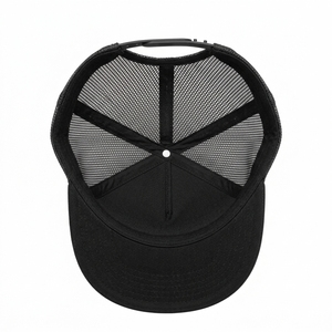Casquette Trucker Noire Respirante avec Logo Personnalisé en Relief, Écusson en Cuir, Réglable, 6 Panneaux, Maille, Snapback, Unisexe, Pêche, Sports - Product Image 5