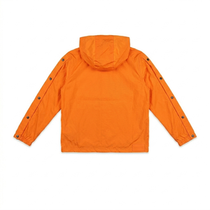 Ensemble coupe-vent à capuche et short orange personnalisé pour homme – Style urbain, molleton décontracté, tenue d'hiver imprimée, ensemble deux pièces - Product Image 3