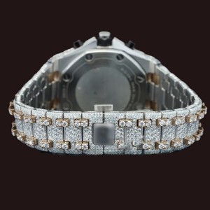 Reloj de Lujo con Diamantes Moissanite de la Mejor Calidad a Precio Accesible, Reloj de Pulsera con Movimiento de Cuarzo Totalmente Cubierto de Diamantes para Uso Diario - Product Image 2