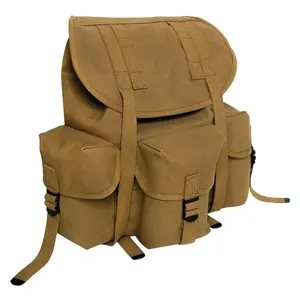Wholesale Backpack Manufacturer Heavy Duty Canvas Bag Rucksack School Knapsack Backpack with Pockets