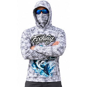 Wholesale Custom UPF 50+ Antibacterial Waterproof Quick Dry Men's Hooded Fishing Shirt with Sun Protection Leisure <b>Tops</b> - Product Image 5