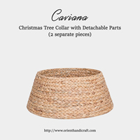 OHC CAVIANA Jupe de sapin de Noël en jacinthe d'eau au design contemporain, pièces détachables (2 pièces séparées), ornement décoratif