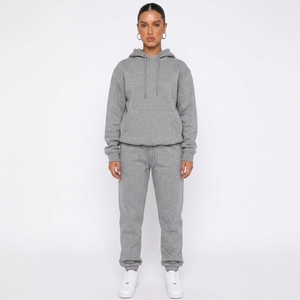 <b>STAR</b> SPEED Hooded Regular <b>Top</b> Wholesale Stylish Simple Winter Plus Size Casual Tracksuit Custom Logo Solid Color Sports Set - Product Image 1
