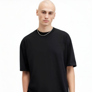เสื้อยืดโอเวอร์ไซส์ผู้ชาย ผ้าฝ้าย สตรีทแวร์ ทรงหลวม แขนสั้น เรียบง่าย สบายๆ เนื้อผ้านุ่มพิเศษ รับสกรีนโลโก้ ขายส่ง - Product Image 2