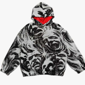 Sudadera con Capucha Personalizada para Hombre, con Diseño Gráfico Tejido, Estilo Vintage, Jacquard, Streetwear - Product Image 2
