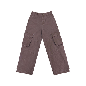 Pantalones Cargo con Bolsillos Profundos, Cómodos Pantalones Utilitarios de Mezcla de Algodón, Ideales para Uso Diario - Product Image 1