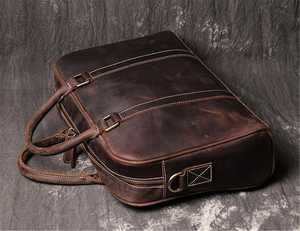 Maletín Bandolera de Cuero Genuino, Estilo Moderno y Vintage, para Portátil, de Alta Calidad, para Viajes de Negocios, Modelo LLB-0323 - Product Image 6