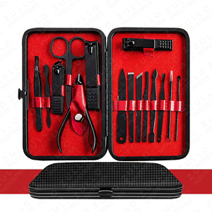 Wholesale 18PCS Black Stainless Steel Manicure <b>Pedicure</b> Kit Custom Logo Nail Clipper Set Chiropody <b>Tools</b> Private Label OEM - Product Image 4