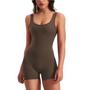 Butt Lifting Yoga <b>Jumpsuit</b> Women Seamless Gym Bodysuit Ribbed Texture High Waist Spandex Polyester Compression Fitness Wear - Product Image 1